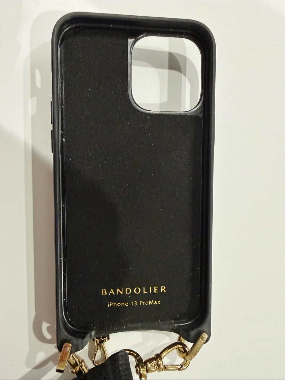 Bandolier Black Leather Crossbody Phone Case with Card Pocket IPhone 13 Pro Max